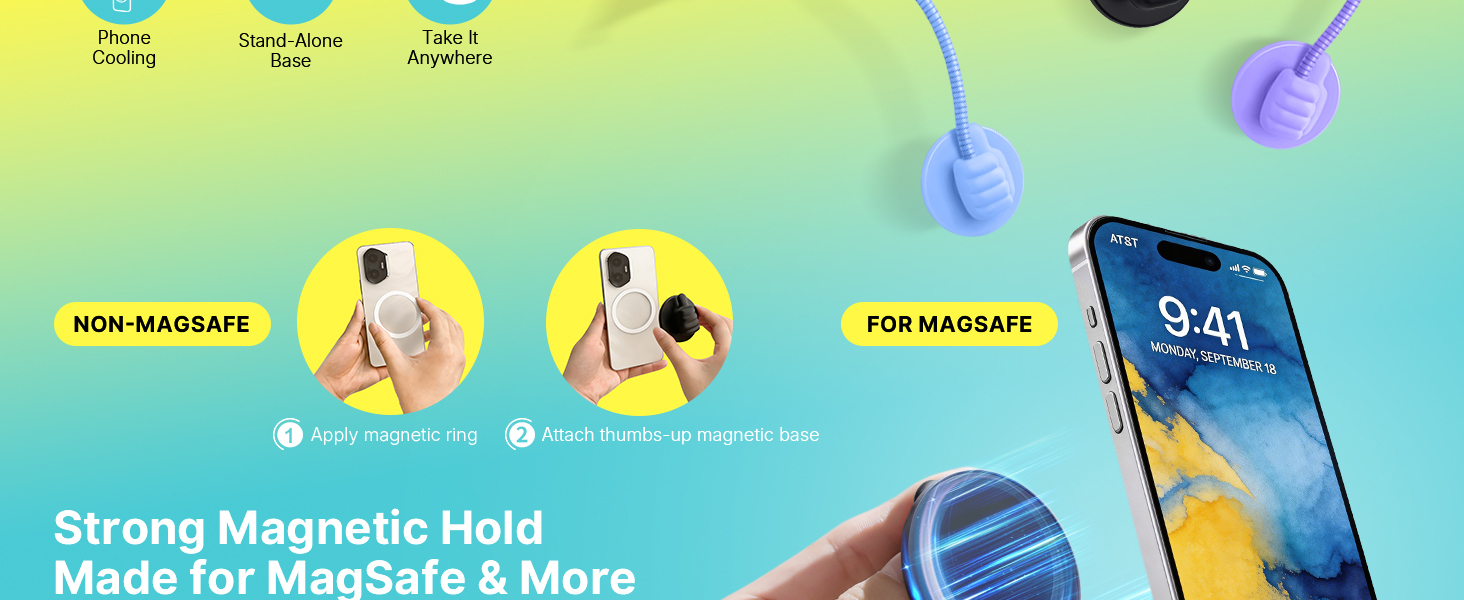 Magnetic Thumb Up Base Phone Umbrella for Sun iphone Gift for Women Men Girls Teen Adults Boy