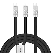 chubbycable Duo-Flex 100W &amp; 60W 2-in-1 Fast Charging &amp; Data Transfer Cable with Soft Silicone USB...