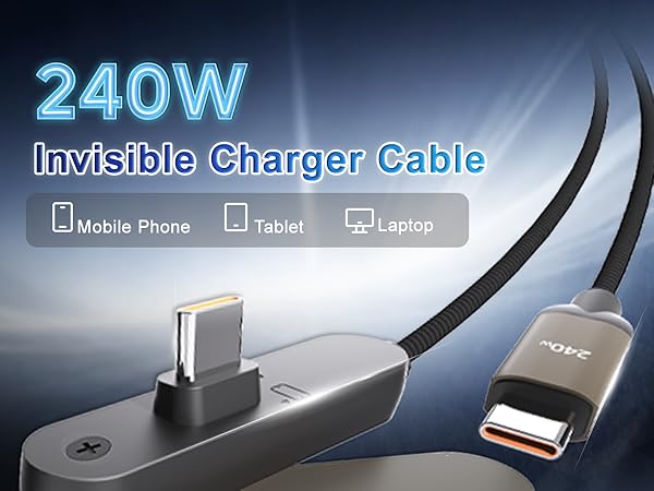 invisible holder charger cable with stand