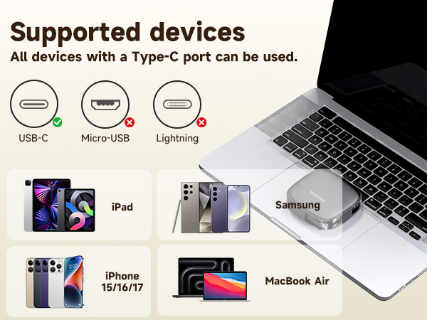 Retractable usb c cable