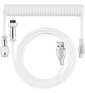 WLGQ USB C Keyboard Cable, USB C to USB A Cable for Gaming Coiled Keyboard, Braided Detachable Me...