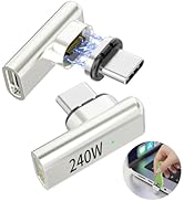 3C'S USB C Magnetic Adapter 240w, 2PCS 90 Degree Magnetic USB C Adapter Detachable, 24 Pin with P...