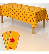 iCrius Anime Party Tablecloths 3-Pack 108"x54" - Retro Pixel Star Print Disposable Covers for Cos...