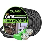 GEARit RJ45 Cat-6 Ethernet Patch Cable, 10Gpbs Transfer Speed, Gold-Plated Connectors, Copper Cla...