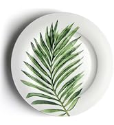 IQCWOOD 8 Inch Porcelain Dinner Plates, 6 Piece Salad Plates Set, Dessert Appetizer Flat Plates, ...