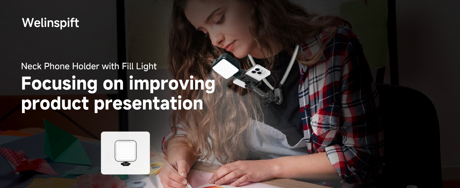 neck phone holder with fill light