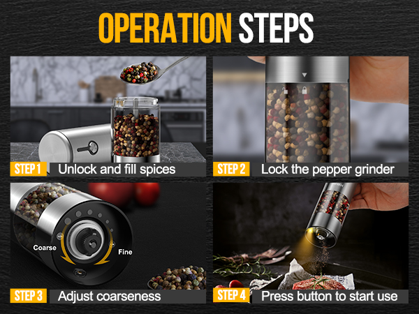 electric salt and pepper grinder set