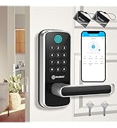 OLUMAT Smart Lock with Handle: Wi-Fi Keyless Entry Door Lock - Smart Locks for Front Door - Biome...