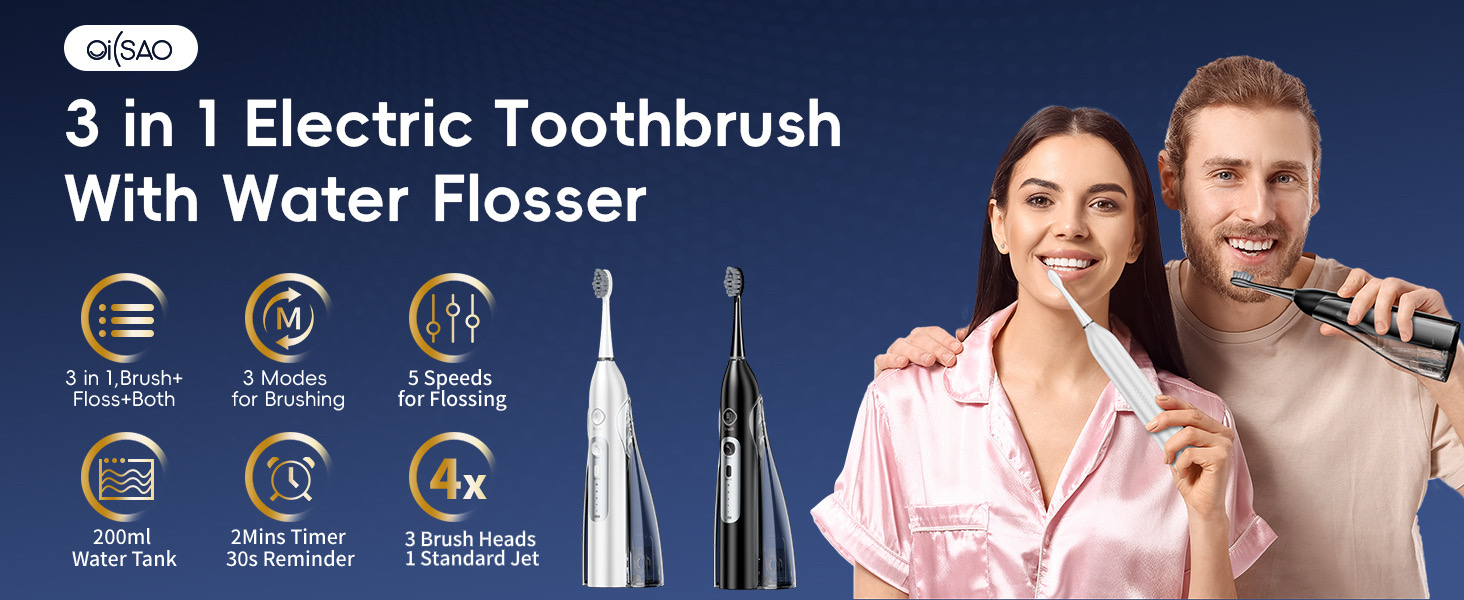 Electric Toothbrush with Water Flosser