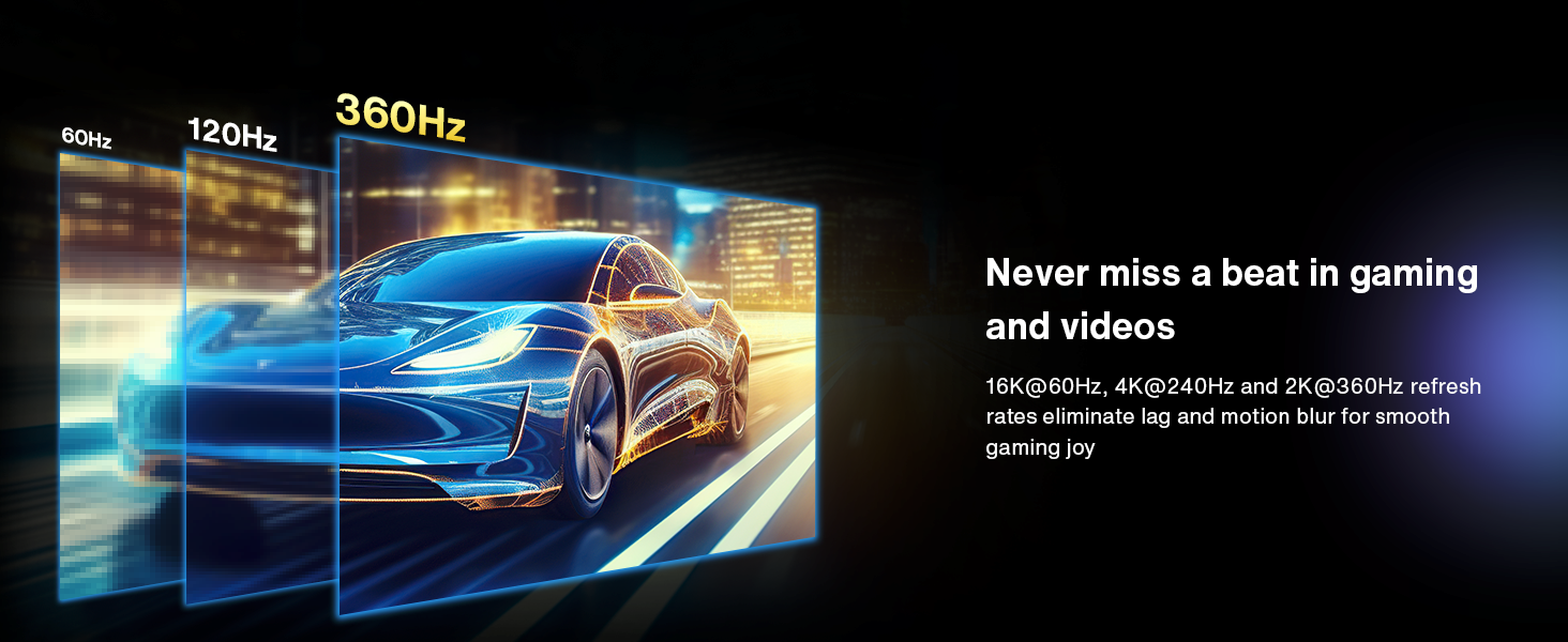 High Speed 16K DisplayPort Cable 360hz