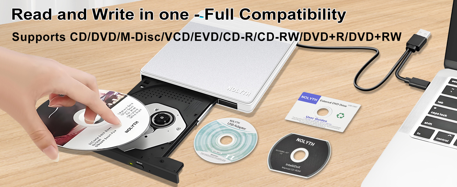 The CD burner supports M-DISC, which is a type of optical disc that offers long-term data storage.