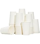 RACETOP Disposable Paper Coffee Cups 12 oz [100 Pack],12 oz White Hot Coffee Paper Cups, Thickene...