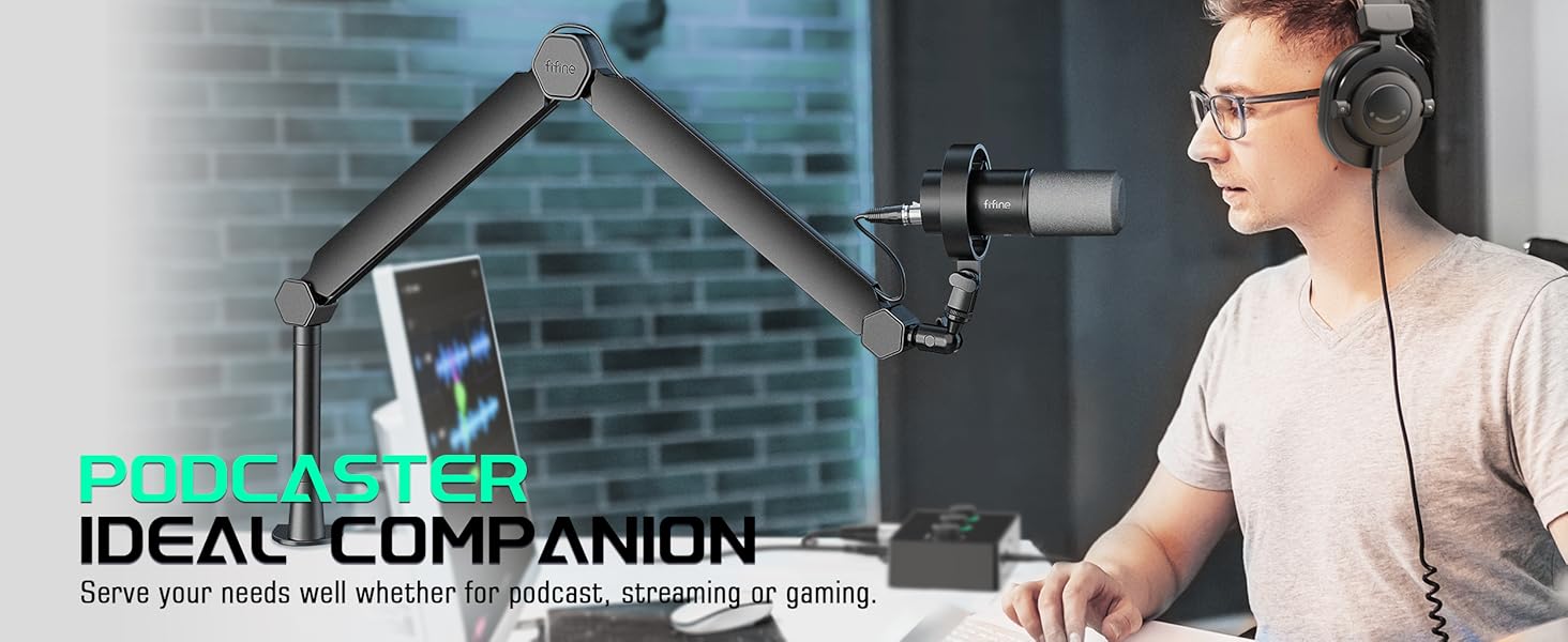 mic boom arm for recording streaming podcast gaming vocals