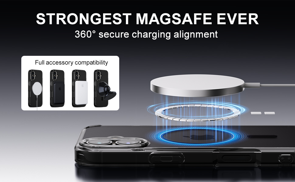 STRONGEST MAGSAFE EVER 360° secure charging alignment