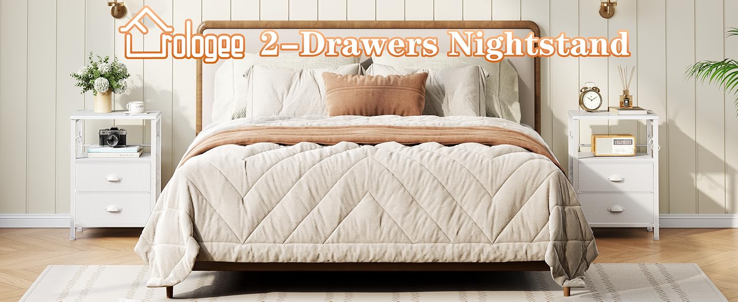 Furologee Night Stands for Bedrooms Set of 2