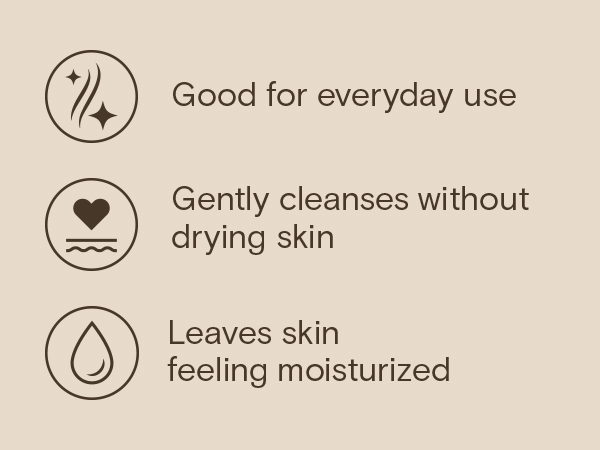 Gently cleanses without drying and good for everyday use leaving skin feeling moisturized