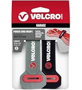 VELCRO Brand Power Cord Wraps, Slotted Grommet, 12 Inch, 2 Pack | Heavy Duty Straps For Extension...