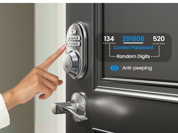 keyless entry door lock with handle 