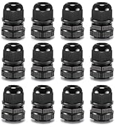 QILIPSU 1/2 NPT Nylon Cable Gland, Waterproof IP68 Adjustable Locknut for 6-12mm Cable Diameter (...