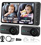 WEMOH Magnetic Dual Baby Car Camera for Two Kids, 1080P IPS Display with Magnetic Mount, 3 Modes(...
