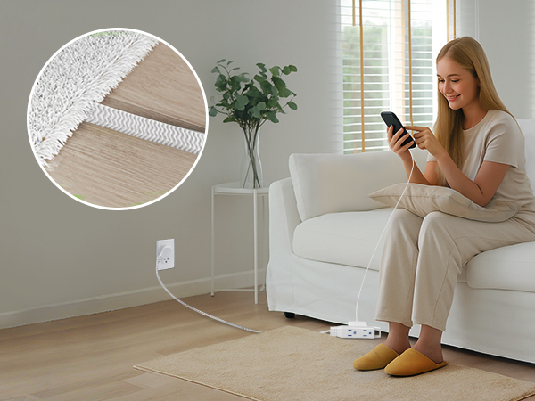 360° Rotating Flat Plug Extension Cord