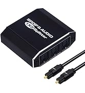 Digital Optical Audio Splitter 1x3, SPDIF Toslink Optical Fiber Audio Splitter 1 in 3 Out Aluminu...