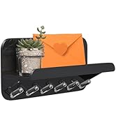 Beego Entryway Key Holder for Wall - Black Acrylic Key Rack with Shelf Decorative Key Hanger Wall...