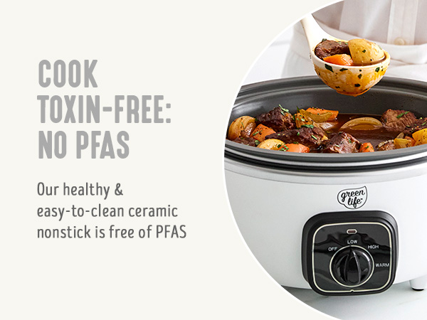GreenLife, Ceramic Nonstick, PFAS-Free, Non-Toxic, Slow Cooker, Electrics