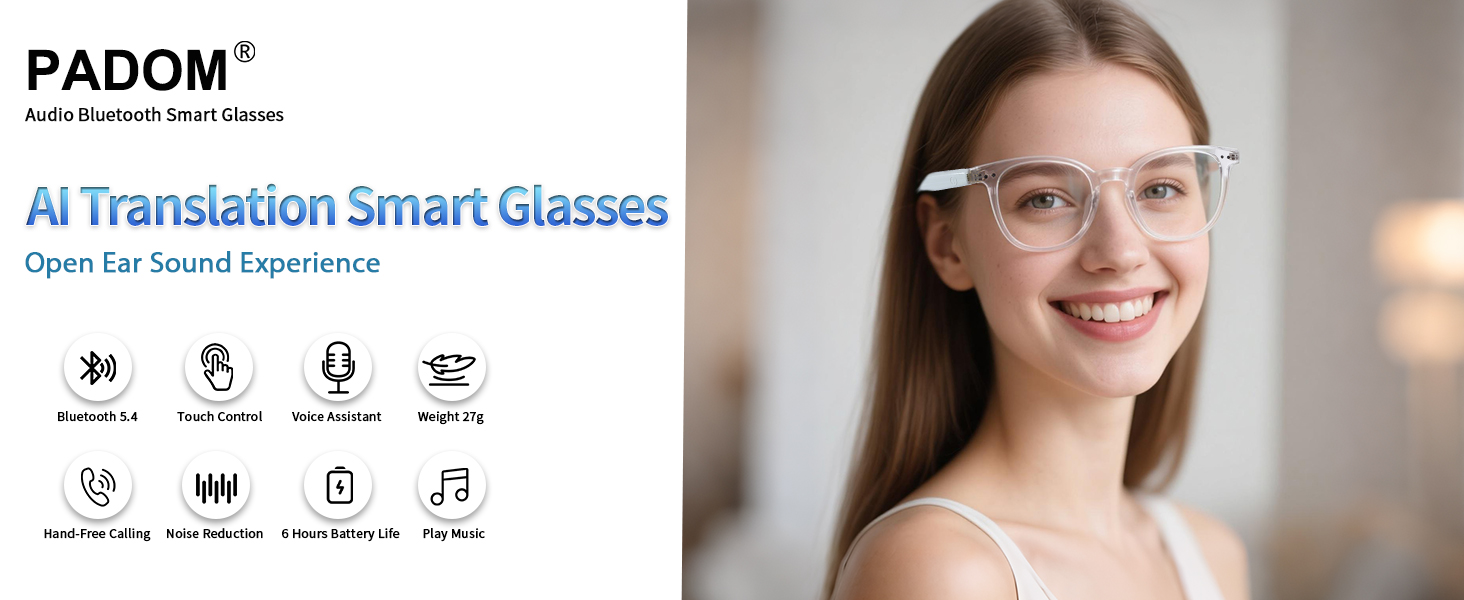 UF-15 Smart AI Translation Glasses for women &amp;amp; men