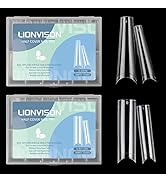 480PCS XL Long Clear Nail Tips, 240PCS Coffin Nails Tips with 240PCS NO C Curve Square Nail Tips ...