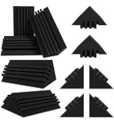 TroyStudio Interval Bass Traps - 4 X 4 X 12 Inches 12 Pcs Dense Studio Acoustic Foam, Acoustic Ba...