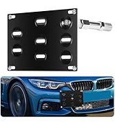 CNSPEED Front Bumper Tow Hook License Plate Mount Bracket Holder Bolt Relocator for BMW F30 F31 F...