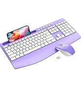 Wireless Keyboard and Mouse Combo,LIZRROT Ergonomic Computer Keyboard with Wrist Rest,2.4GHz Full...