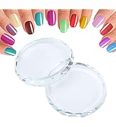 Nail Palette Board, Nail Art Palette,2PCS/set Nail Art Palettes Color Mixing Toning Glass False E...