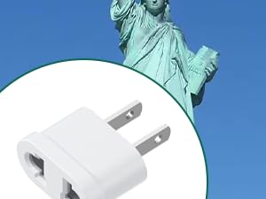 European Travel Plug Adapter, US to UK Europe Power Strip for EU/UK/US with USB C