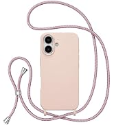 ZTOFERA Crossbody Case for iPhone 16 with Lanyard Strap Adjustable Rope, Liquid Silicone Soft Cov...