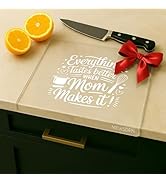 Mom Birthday Gifts from Daughter Son - Engraved Acrylic Cutting Board with Counter Lip Clear Coun...