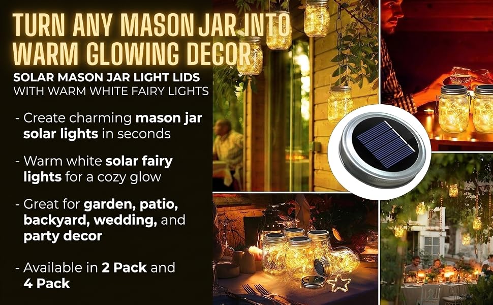 Solar Mason Jar Light Lids