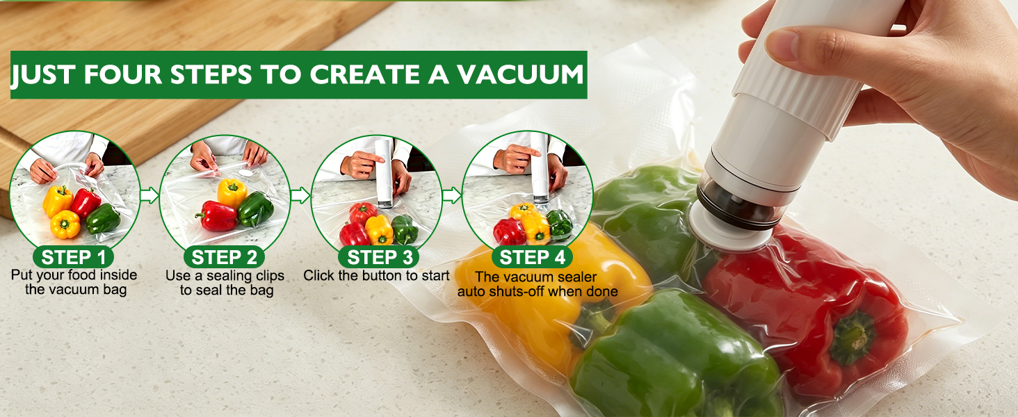 Handheld Food Vacuum Sealer Kit