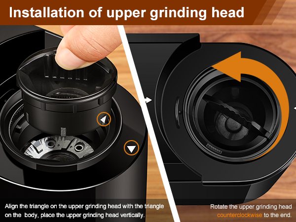 Intallation of upper grinding head