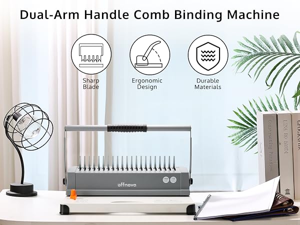 Dual-Arm Handle Comb Binding Machine