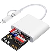 Aplimln Lightning and USB C SD Card Reader for iPhone iPad Mac Android Phone Laptop, 3 in 2 Memor...