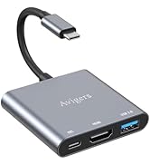 USB C to HDMI Adapter, 4K HDMI to USB-C Adapter with PD100W, USB 3.0 Port Multiport Digital AV Co...