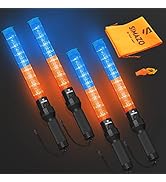4 Pieces 21 Inch Signal Traffic Wand with 3 Flashing Modes &amp; 8 Led Lights, Traffic Safety Baton w...
