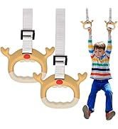 YESIMET Gymnastics Rings, Professional Children Trapeze Bar Pull Up Rings, Kids Playground Home E...