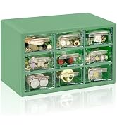 Desk Storage Organizer with 9 Drawers, FODIENS Stackable Desktop Craft Drawer Cabinet, Clear Stor...