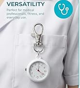 Homoyoyo Clip On Pocket Watch: Nurse Glow Pointer Watch with Clip and Lapel Option Nurses Fob Han...