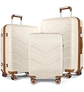 TILYMOL Luggage Sets 3 Piece with Spinner Wheel, Hardside Suitcase Set with TSA Lock, Expandable ...