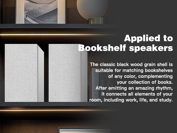 Bookshelf-mounted speakers