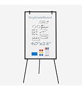 DUMOS Whiteboard Easel 40 x 28 Inches, Magnetic White Board Dry Erase, Porbable Boards Height Adj...